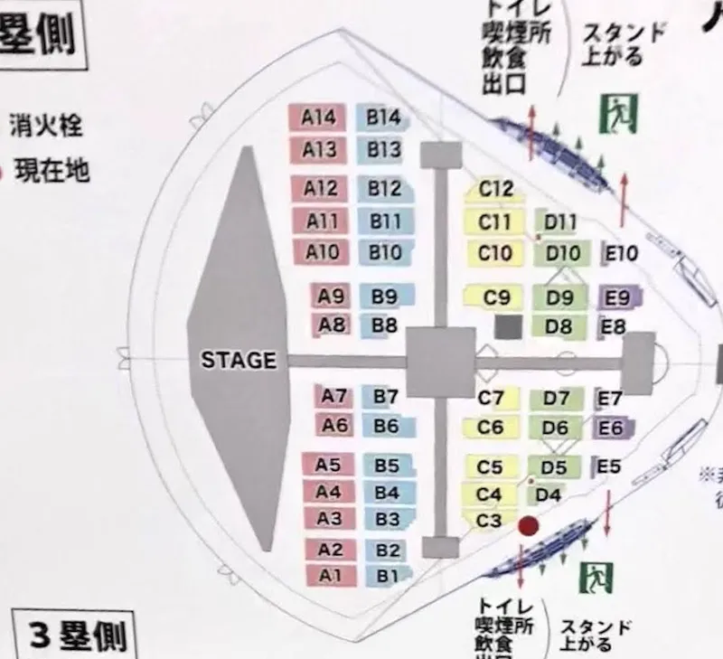 乃木坂46 真夏の全国ツアー2019 名古屋ドームの座席表