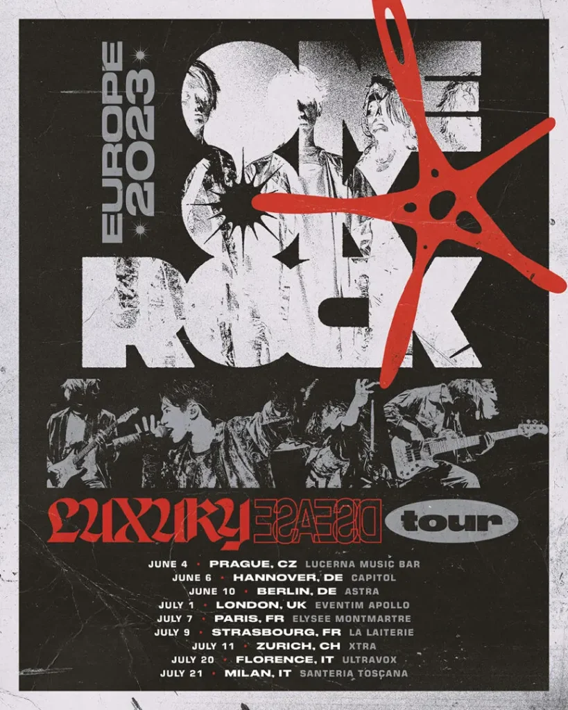ワンオク ONE OK ROCK ライブ2023 LUXURY DISEASE ヨーロッパツアー