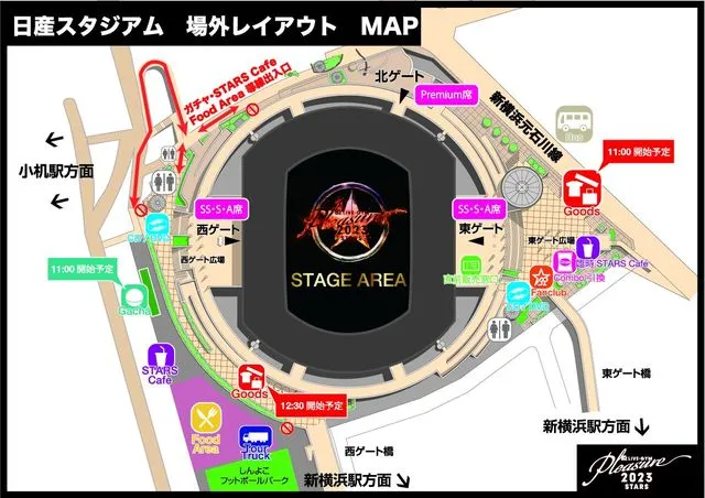 B'z LIVE-GYM Pleasure 2023 横浜・日産スタジアム エリアマップ