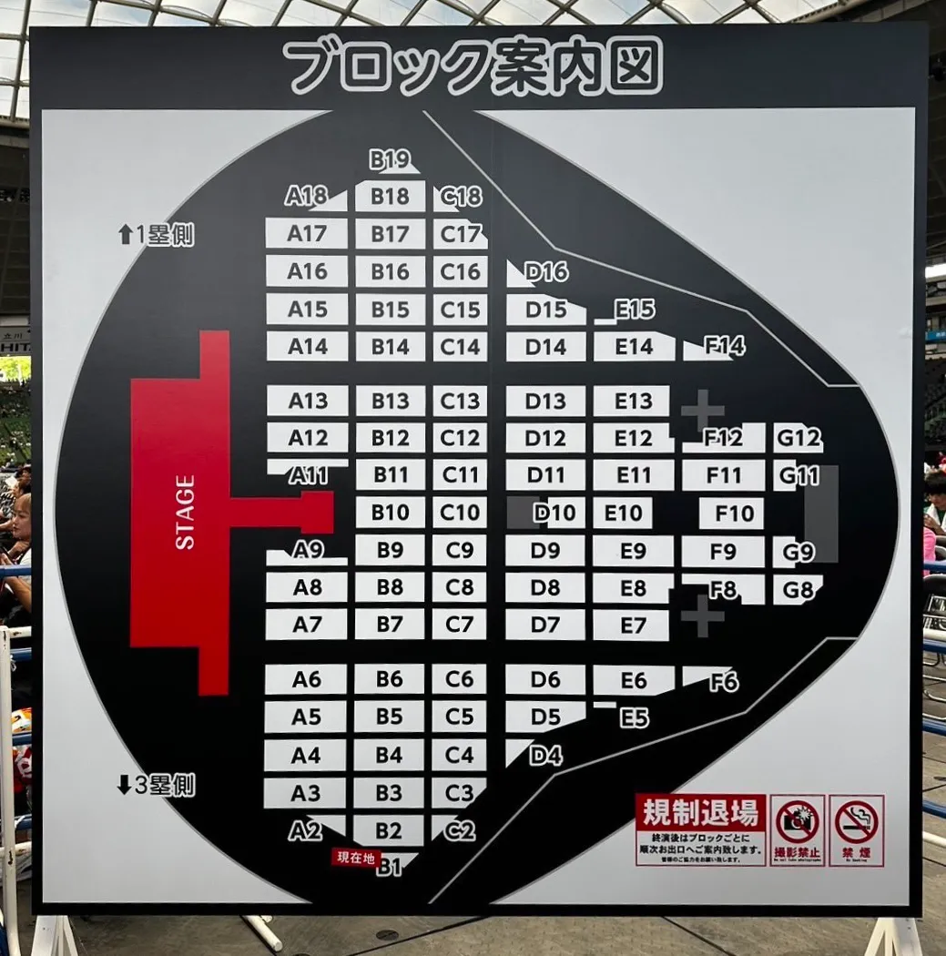 ワンオク 対バン 2024 埼玉・ベルーナドームのアリーナ座席表